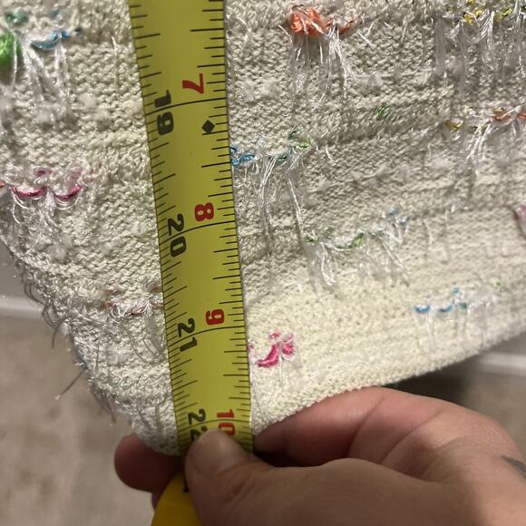 Vtg St John 2pc Skirt Suit Pale Green Fringed Button Front Jacket Sz 2 Colorful - Picture 13 of 15